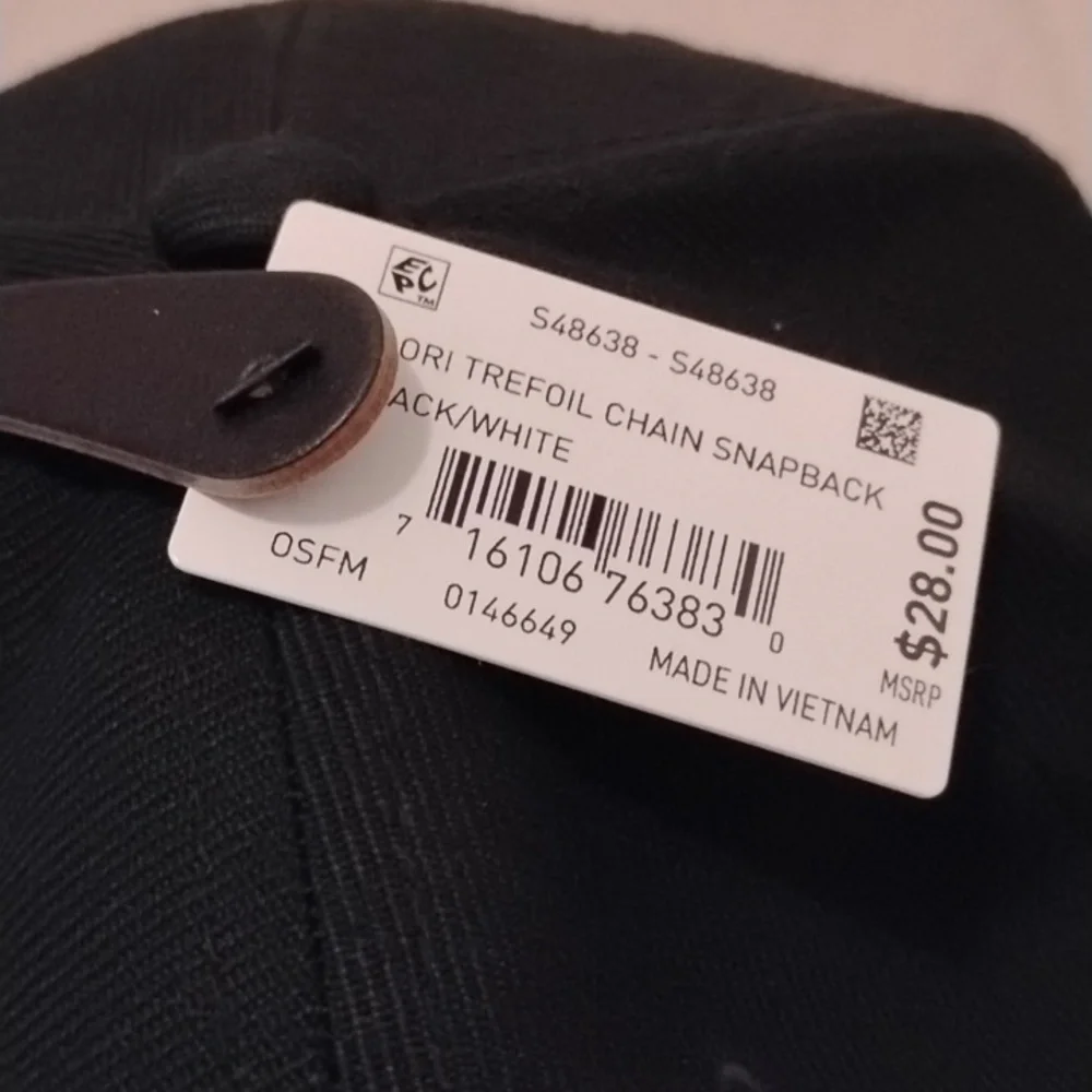 Adidas Classic Black Cap with White Logo, Snapback, Flat Bill, New